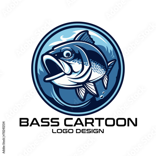 Bass Cartoon Vector Logo Design photo