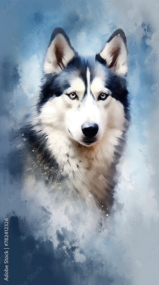 Playful Husky Dog in Snow Generative AI Playful Husky Dog in Snow Generative AI