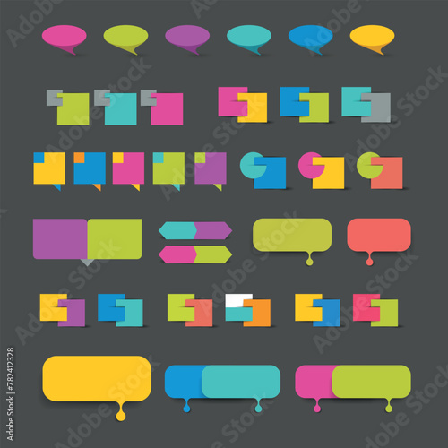 Set of colorful design infographic icons. Vector on a gray background © Dima