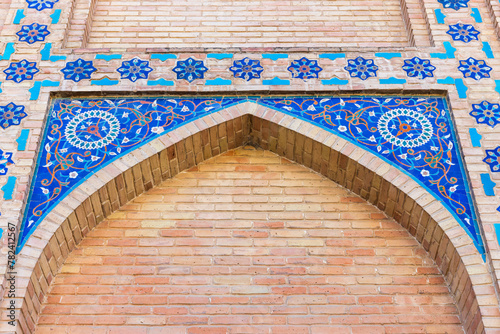 Decorated wall with niche. Gur-e-Amir mausoleum complex, Samarkand photo