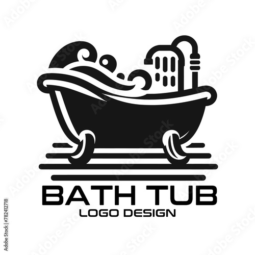 Bath Tub Vector Logo Design
