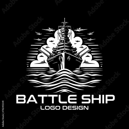 Battle Ship Vector Logo Design