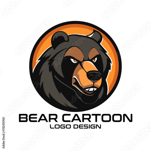 Bear Cartoon Vector Logo Design photo