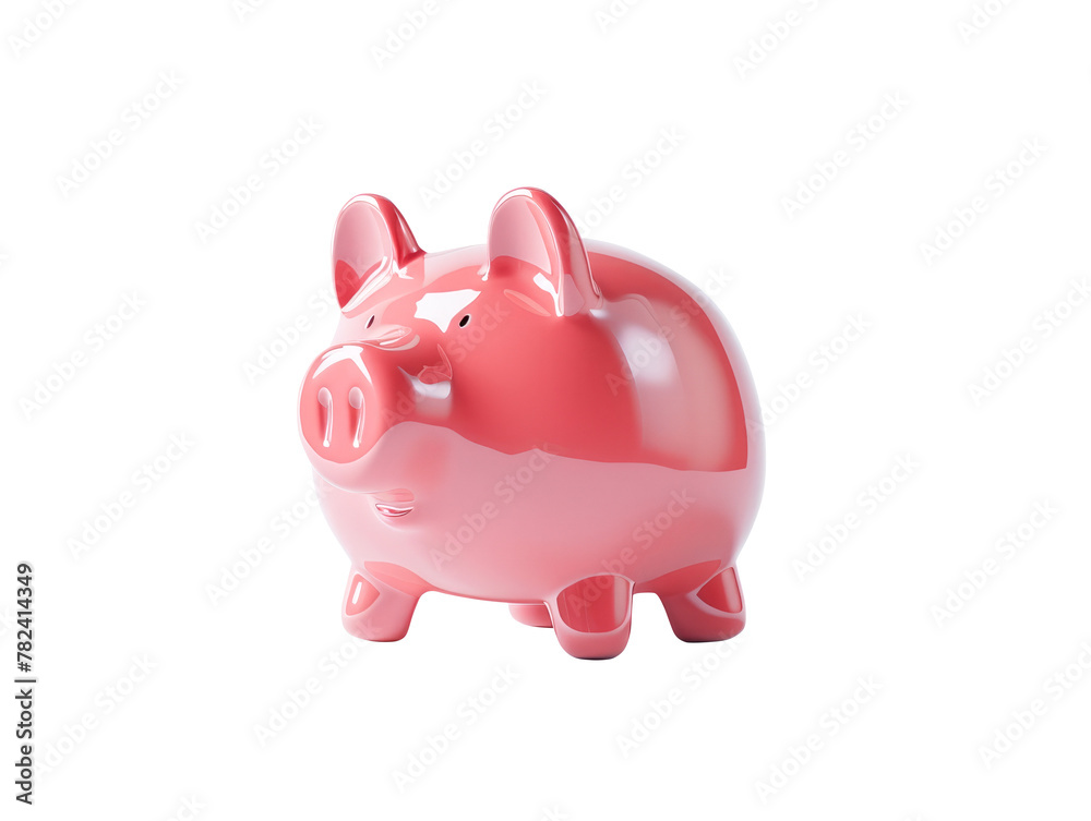 piggy bank isolated on a black background. 