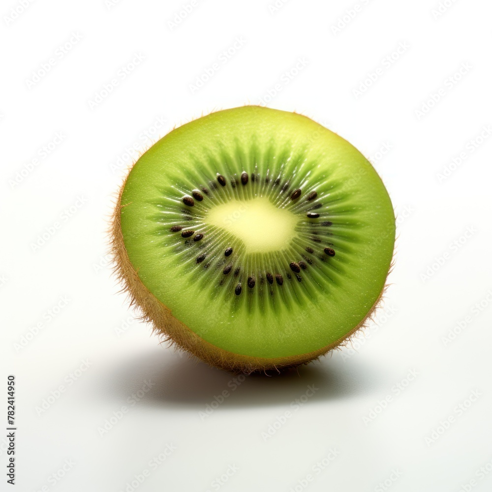 Minimalist Kiwi Fruit on White Backdrop Generative AI Minimalist Kiwi Fruit on White Backdrop Generative AI