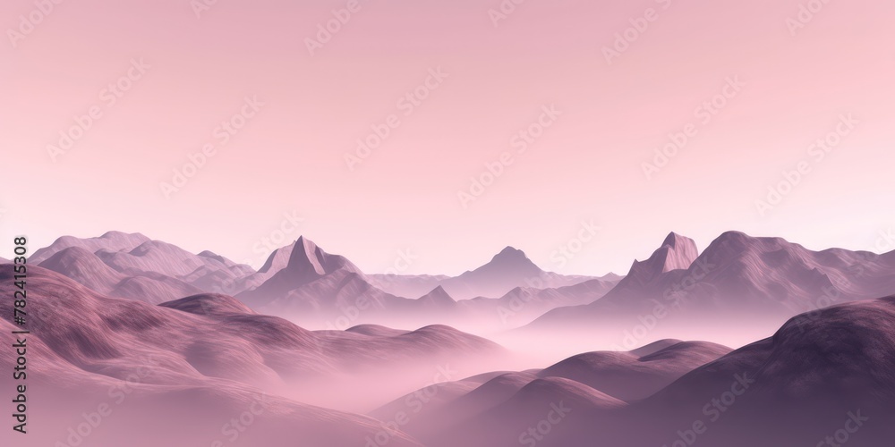 Serene Mountain Landscape in Soft Blush and Lavender Tones Generative AI Serene Mountain Landscape in Soft Blush and Lavender Tones Generative AI