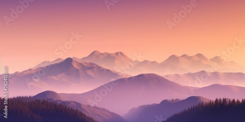 Nostalgic Minimalist Mountain Landscape Generative AI