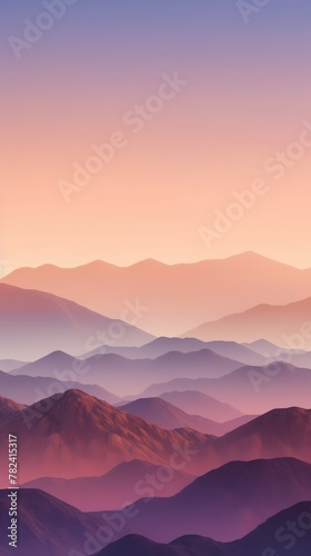 Serene Minimalist Landscape with Soft Peach and Lavender Hues Generative AI