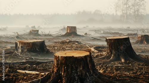 The main cause of drought , tree stumps in the forest
