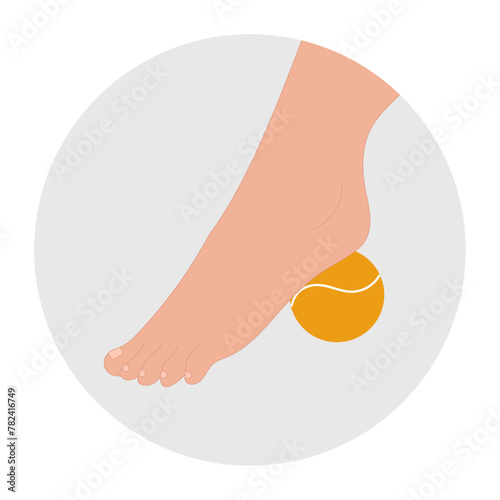 Special exercise for food deformation problem. Orthopedist Therapeutic and strengthening using tennis ball