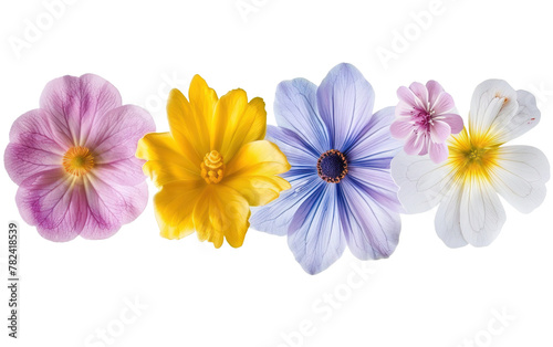 Colorful flowers on white background,png
