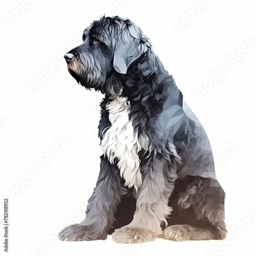 Serene Watercolor Portrait of a Portuguese Water Dog Generative AI photo