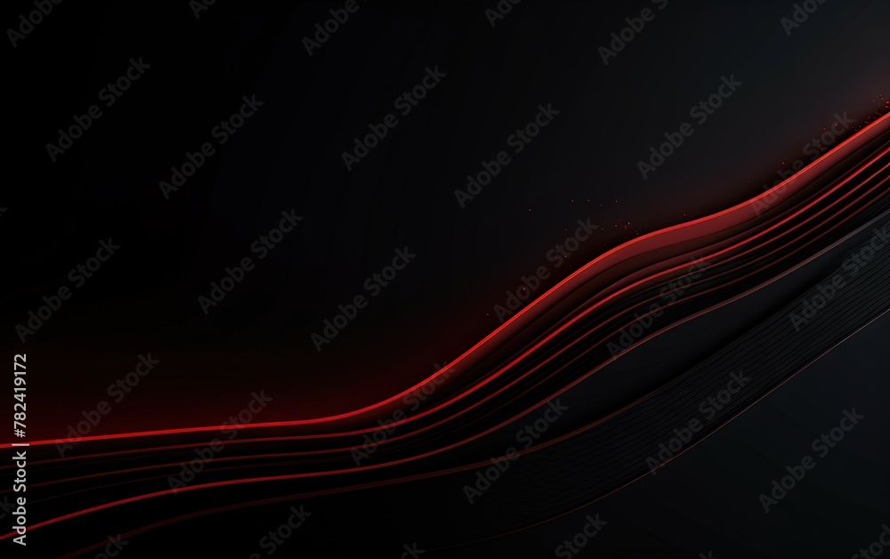 Minimalist Red Line Design on Black Paper Generative AI Minimalist Red Line Design on Black Paper Generative AI