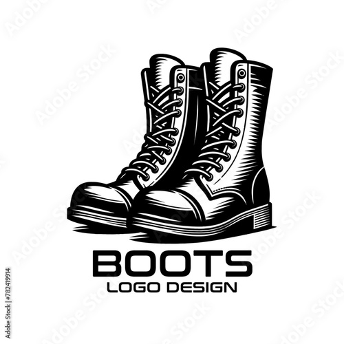 Boots Vector Logo Design photo