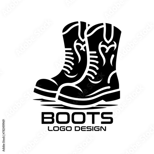 Boots Vector Logo Design photo