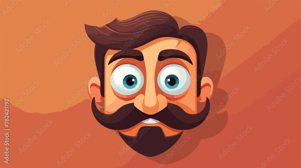 Cartoon face 2d flat cartoon vactor illustration is