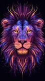 Mesmerizing Neon Lion in Dynamic Composition Generative AI