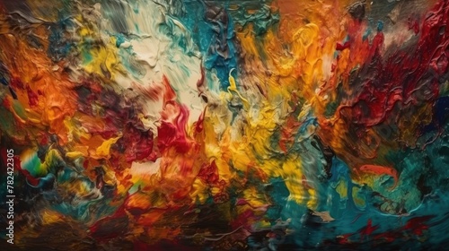Vibrant Abstract Oil Painting Textures Generative AI