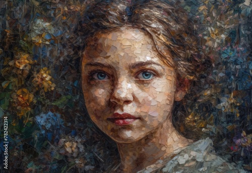 Wallpaper Mural Impressionist Oil Painting Portrait with Textural Details Generative AI Torontodigital.ca