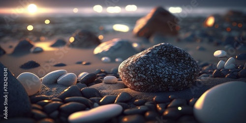 Serene Beachscape with Cinematic Lighting Generative AI