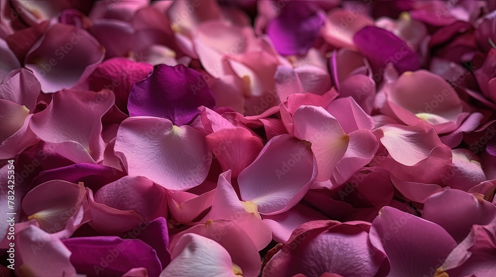 Romantic Pink Rose Petals Backdrop Generative AI