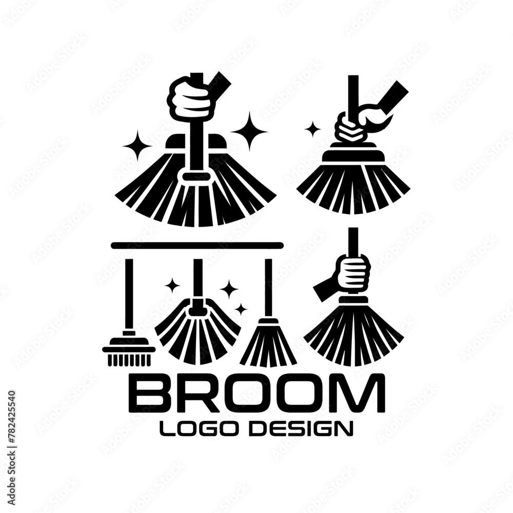 Broom Vector Logo Design Broom Vector Logo Design