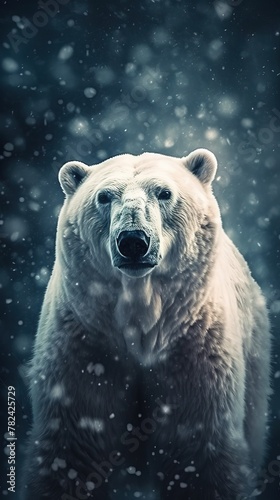 Vintage-Inspired Polar Bear Portrait Generative AI © AlexandraRooss