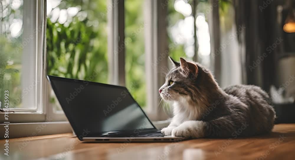Cat with a laptop. Cat with a laptop.