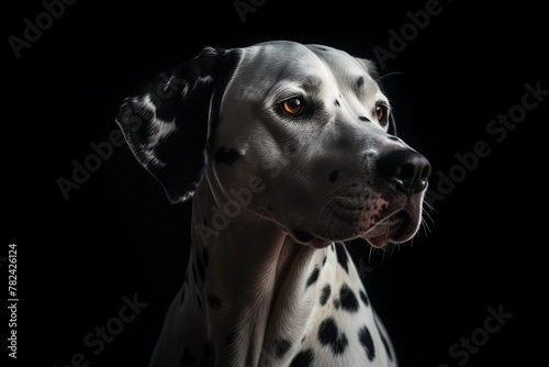 Captivating Dalmatian Portrait on Sleek Backdrop Generative AI