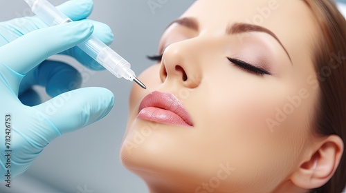 Professional Lip Enhancement Procedure in Salon Generative AI