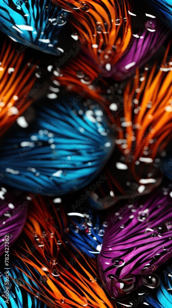 Fototapeta premium Vibrant Zebra Print with Shimmering Silver Accents Generative AI