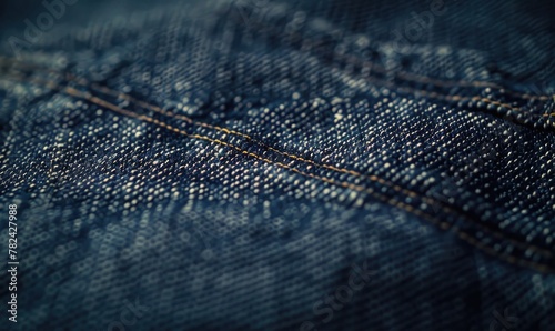 closeup view of dark indigo denim material