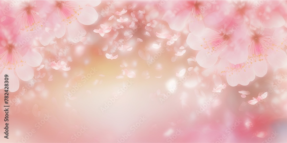 Soft Pink Floral Background with Cherry Blossoms Generative AI Soft Pink Floral Background with Cherry Blossoms Generative AI