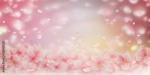 Soft Pink Sweet Background with Cherry Blossom Petals Generative AI