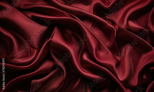 abstract background covered in sumptuous silk fabric in rich burgundy