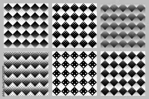 Geometrical circle pattern background set - abstract vector graphic design