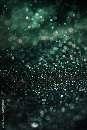 An abstract image showcasing a myriad of teal light particles creating a bokeh effect on a dark backdrop