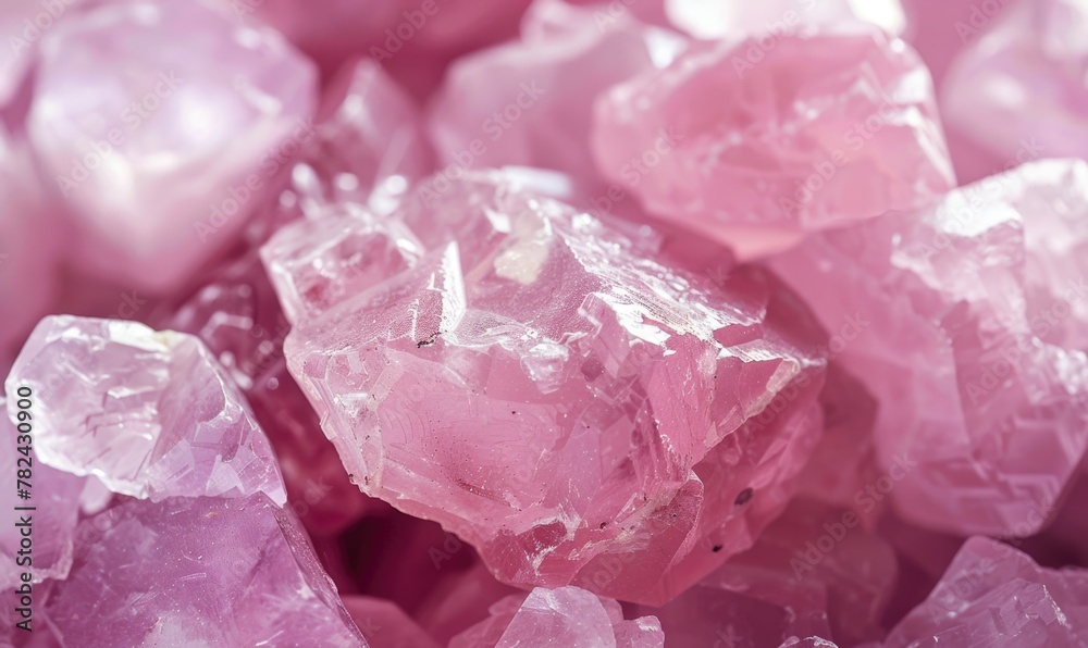 a flat background with the natural texture of raw rose quartz gemstones a flat background with the natural texture of raw rose quartz gemstones