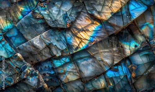 abstract background with the texture of raw labradorite semi-gemstones photo