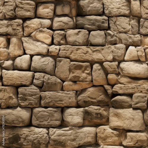 Seamless Egyptian Stone Wall Texture - Background for Design Generative AI