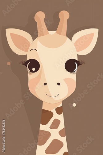 Cute Baby Giraffe Illustration for Design Background Generative AI