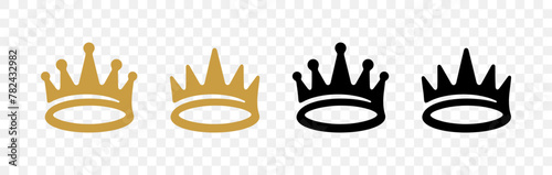 Crown, corona, coronet, diadem and coronal, graphic design. King and queen, coronation, emperor, prince and princess, vector design and illustration