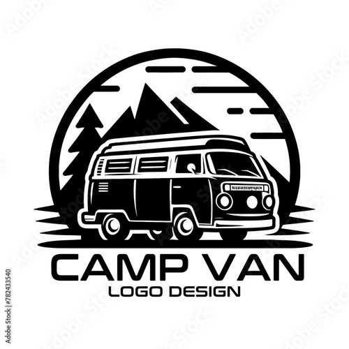 Camp Van Vector Logo Design