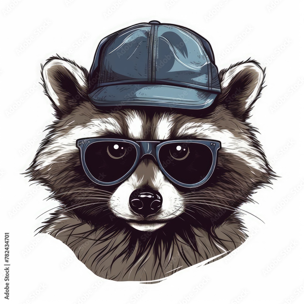 Cartoon character wearing sunglasses and cap, smiling Generative AI