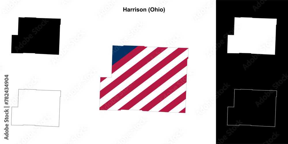 Harrison County (Ohio) outline map set Harrison County (Ohio) outline map set