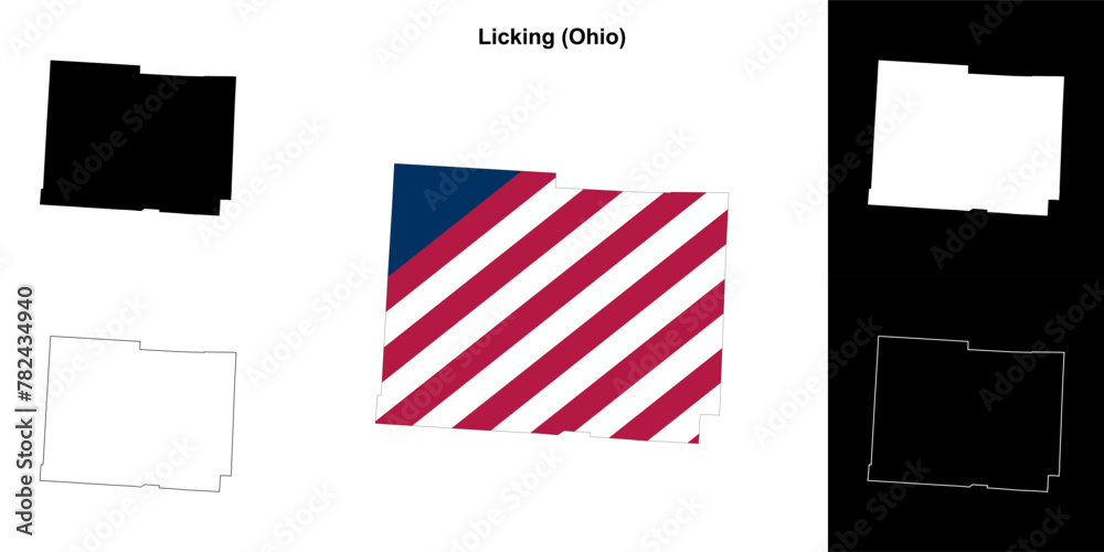 Licking County (Ohio) outline map set Licking County (Ohio) outline map set