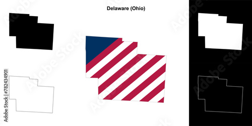 Delaware County (Ohio) outline map set