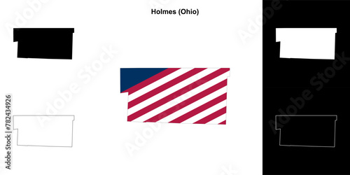 Holmes County (Ohio) outline map set