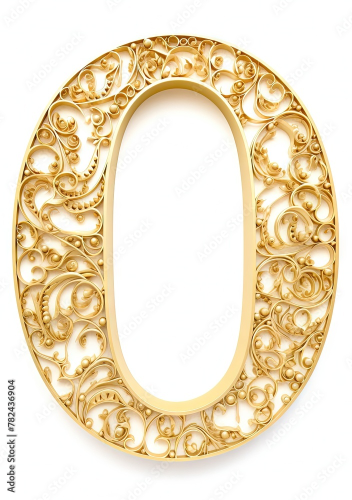 Intricate Golden Number Sculpture Generative AI Intricate Golden Number Sculpture Generative AI