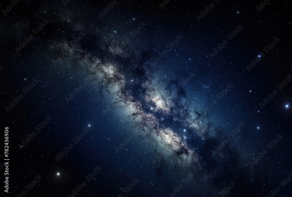 Obraz premium Celestial Milky Way Captured from the Heavens in Indigo and Brown Hues Generative AI